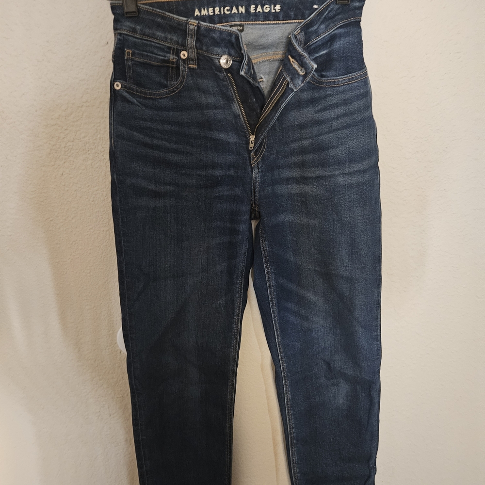 American Eagle Outfitters Dark Blue Straight Leg Jeans